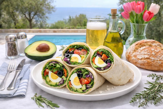 Wraps à l’avocat et légumes croquants à l’huile d’olive Bormen